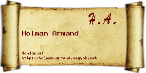 Holman Armand névjegykártya